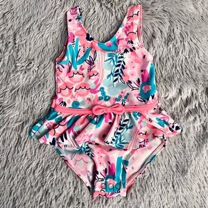 Carter's Just One You Pink and Blue Girls Onepiece Swimsuit